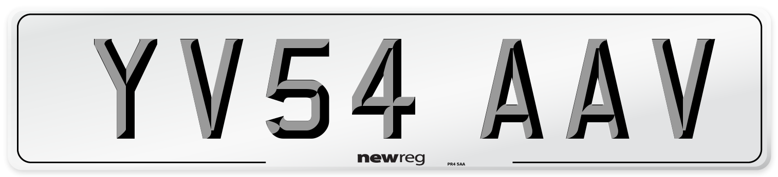 YV54 AAV Number Plate from New Reg